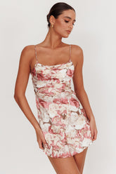 Well Versed Pleated Mini Dress Rose