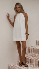 Demy Halter Mini Dress - White