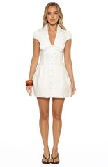 Ballerini White Collared Mini Dress