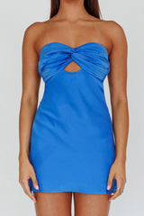 Firefly Twist Bust Mini Dress Marine Blue