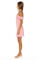Zoella Pink Off The Shoulder Crepe Mini Dress