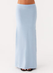 Anastasia Knit Maxi Skirt - Blue