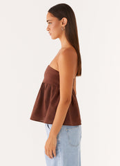Cassie Tube Top - Chocolate