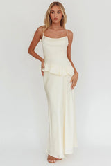 Jerica Ruffle Waist Maxi Dress Butter